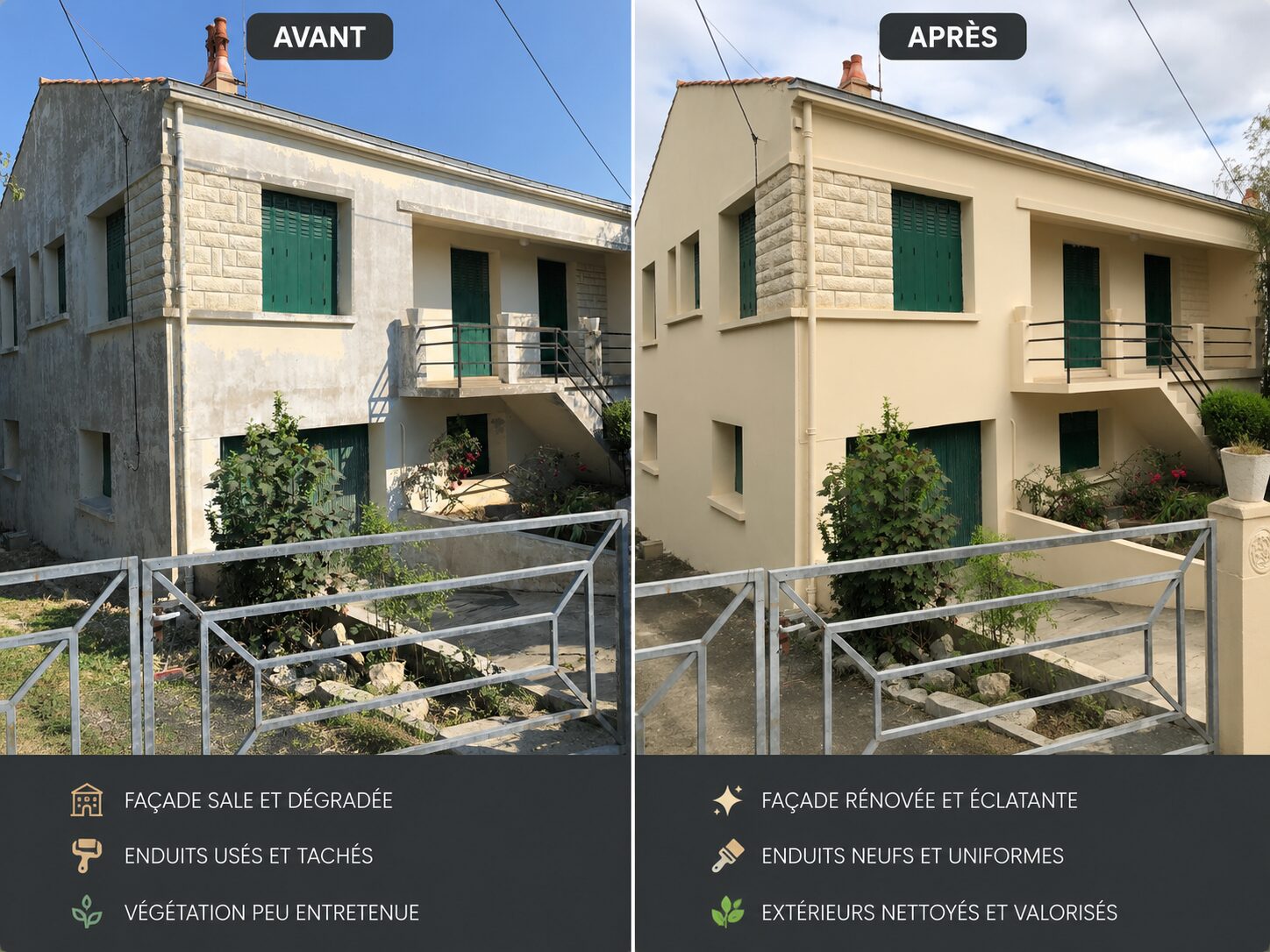 Rénovation d'un ponton bois - avant et après