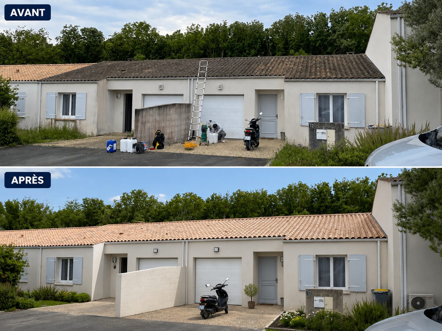 Rénovation de façade maison - avant et après